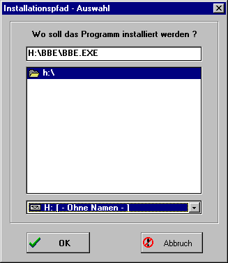 Installationspfadauswahl